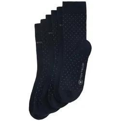 TOM TAILOR Damen Socken im 6er-Pack, blau, Muster, Gr. 39-42