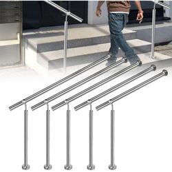 Naizy - Handlauf Edelstahl 200x90cm Treppengeländer Außen-Innen Eingangsgeländer für Treppen Wand Geländer 180° Einstellbar Wandhandlauf mit