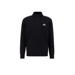 Sweater ALPHA INDUSTRIES "Alpha Industries Men - Sweatshirts Half Zip SL" Gr. L, schwarz (black) Herren Sweatshirts