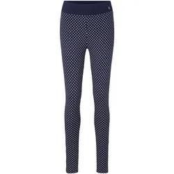 TOM TAILOR Damen Gepunktete Pyjama Leggings, blau, Logo Print, Gr. 36