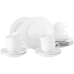 Kaffeeservice SELTMANN WEIDEN "Geschirr-Set, Service Rondo", weiß, 18 tlg., Porzellan, Geschirr-Sets, 18 Teile, für 6 Personen