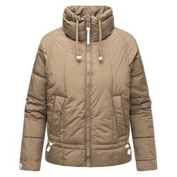 Steppjacke NAVAHOO "Luftzauber 14", Damen, Gr. L (40), braun (dunkelbraun), Obermaterial: 100% Polyester (recycelt), Innenfutter: 100% Polyester, Ärmelfutter: 100% Polyester (recycelt), Wattierung: 100% Polyester (recycelt), modisch, oversize hüftlang, hoch geschlossener Ausschnitt, Langarm Ärmel ohne Ärmelschlitz normaler Saum, Jacken, Nachhaltige gesteppte Damen Übergangsjacke