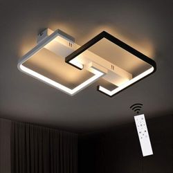 Gbly - Deckenlampe led 35W Schwarze Wohnzimmerlampe dimmbar mit Fernbedienung Modern Design Schlafzimmerlampe Esstischlampe Bürolampe Flurlampe