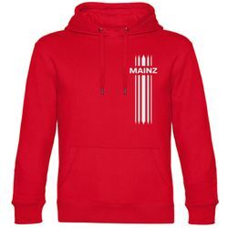 multifanshop Kapuzen Sweatshirt - Mainz - Streifen - Druck weiß - Hoodie