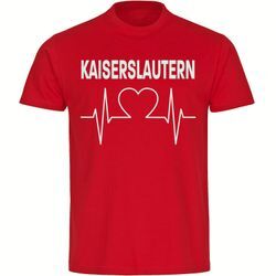 multifanshop Herren T-Shirt - Kaiserslautern - Herzschlag - Druck weiß - Männer