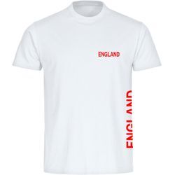 multifanshop Herren T-Shirt - England - Brust & Seite - Druck rot - Männer