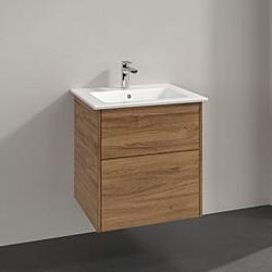 Villeroy & Boch Finero Badmöbel-Set S00500RHR1 Waschtisch mit Unterschrank, Kansas Oak, 2 Auszüge