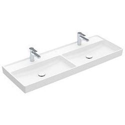 Villeroy & Boch Collaro Doppelwaschtisch 4A34D1RW stone white c-plus, mit Hahnloch ohne Überlauf