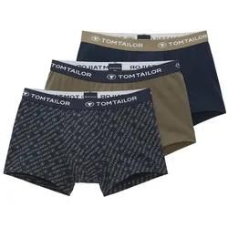 TOM TAILOR Herren Hip Pants im 3-er Set, blau, Logo Print, Gr. 4