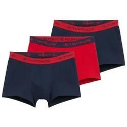 TOM TAILOR Herren Kurze Boxer im 3er-Pack, rot, Uni, Gr. 7