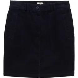 TOM TAILOR Damen High Waist Cordrock, blau, Uni, Gr. 38