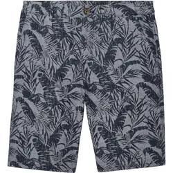 TOM TAILOR Herren Regular Shorts mit Leinen, blau, Gemustert, Gr. 31