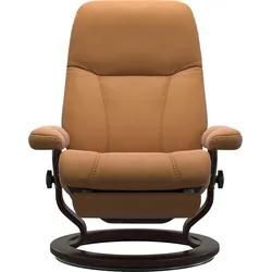 Relaxsessel STRESSLESS "Consul", braun (new caramel), B:76cm H:100cm T:74cm, Leder BATICK: BATICK ist ein leicht korrigiertes, durchgefärbtes und genarbtes Möbelleder, bei dem die meisten Unebenheiten und Spuren in der Regel entfernt wurden., Leder PALOMA: PALOMA ist ein durchgefärbtes Semianilin-Möbelleder mit natürlicher Narbung., ROHLEDER Stoff Q2 FARON: Ein fester zuverlässiger Bouclu00e9 mit 