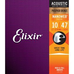 Elixir 16152 Nanoweb Acoustic Ph Bronze 12-String 10-47