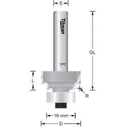 Abrundfräser mit Anlauflager Softform – S=8 D18,7 x 40 mm - R=1