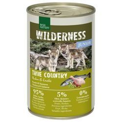 REAL NATURE WILDERNESS Nassfutter für Hunde Junior Huhn mit Lachs 6x400 g