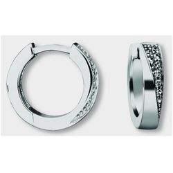 Paar Creolen ONE ELEMENT "Zirkonia Ohrringe aus 925 Silber Ø 15,2 x 3,4 mm" Gr. Damen, mit Zirkonia, Silber 925 (Sterlingsilber), silberfarben (silber) Damen Silber Schmuck