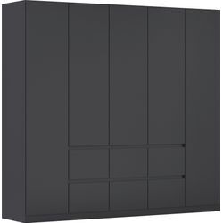 Drehtürenschrank RAUCH "Kleiderschrank Schrank Garderobe Garderobenschrank MAINZ", grau (graumetallic), B:226cm H:210cm T:54cm, Holzwerkstoff, Schränke, grifflose Front, Außentüren mit Push-to-Open Funktion MADE IN GERMANY