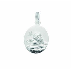 Kette mit Anhänger ADELIA´S "925 Silber Anhänger Amor mit Diamant", silber, Halsketten, Damen, 0.005 ct, Silber 925 (Sterlingsilber), Schmuckset - Set mit Halskette