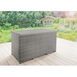 Kissenbox DESTINY "CASA", grau, B:175cm H:90cm T:86cm, Aluminium, Geflecht Polyrattan, Aufbewahrungsboxen, Polyrattan, Deckel mit Gasdruckfeder, inkl. Inlett mit Reißverschluß