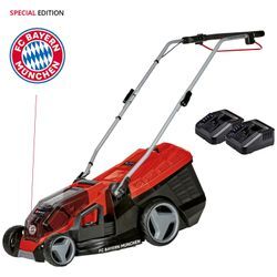 Akku-Rasenmäher EINHELL "GE-CM 36/36 Li Kit - FC Bayern München", schwarz, B:40cm H:94cm T:137cm, Rasenmäher, mit 2 Akkus 18V/4,0Ah und 2 Ladegeräte