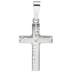 Kreuz-Anhänger JOBO "Anhänger Kreuz", silber (silber 925), Schmuckanhänger, Damen, Silber 925 (Sterlingsilber), 925 Silber