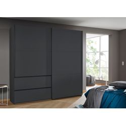 Schwebetürenschrank RAUCH "Sevilla", grau (graumetallic, griffleisten graumetallic), B:218cm H:210cm T:59cm, Holzwerkstoff, Schränke, in 2 verschiedenen Grifffarben