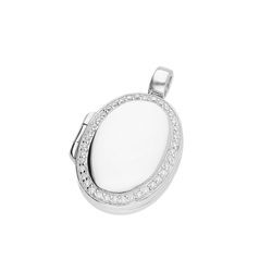 Medallion-Anhänger "Medaillon oval mit Zirkonia, Silber 925", silber, GIORGIO MARTELLO MILANO, Schmuckanhänger, Damen, Onesize, Silber 925 (Sterlingsilber)