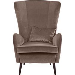 Sessel GUIDO MARIA KRETSCHMER HOME&LIVING "Sallito, TV-Sessel, Ohrensessel mit" Gr. Samtoptik, mit Hocker, B/H/T: 76 cm x 109 cm x 85 cm, grau (taupe) Sessel mit Hocker Ohrensessel incl. Hocker, in 6 Bezugsqualitäten, BTH: 7685109 cm