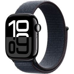 Smartwatch APPLE "Watch Series 10 Aluminium", schwarz (schwarz, schwarz), Smartwatches, 42mm, Cellular, One-Size, Sport Loop, Topseller