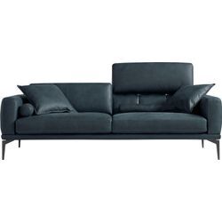 2,5-Sitzer EGOITALIANO "Masu, Designsofa mit erstklassigem Sitzkomfort", grau (smoke), B:218cm H:95cm T:97cm, Leder u00bbBULLu00ab (echtes Rindsleder). Geschliffenes, pigmentiertes und behandeltes Rindsleder mit einer Dicke von 1, 3-1, 5 mm. Dieses Leder zeigt eine ziemlich weiche Hand mit einem halb undurchsichtigen Aussehen. Es handelt sich um ein geschütztes Leder. Eine leichte Deckschicht schü