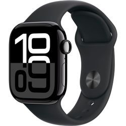 Smartwatch APPLE "Watch Series 10 Aluminium", schwarz (schwarz, schwarz), Smartwatches, 42mm, ohne eSIM, S/M, Sport Band, Topseller