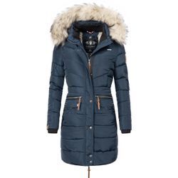 Steppmantel NAVAHOO "Paula" Gr. S (36), blau Damen Mäntel stylischer Winter Parka m. edlem Fellimitat