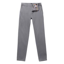 Chinohose BOSS ORANGE "Chino_tapered", Herren, Gr. 32, Länge 30, grau (020_grau), Web, Obermaterial: 97% Baumwolle, 3% Elasthan, unifarben, casual, gerade, unten schmal lang, Hosen, mit BOSS Logo hinten