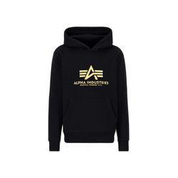 Hoodie ALPHA INDUSTRIES "Alpha Industries Men - Hoodies Basic Carbon" Gr. L, schwarz (schwarz, gold) Herren Sweatshirts