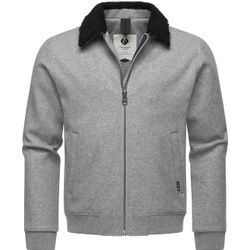 Outdoorjacke RAGWEAR "Sivval Felt" Gr. L (52), grau (hellgrau) Herren Jacken lässige Jacke in Woll-Optik mit kuscheligem Kragen