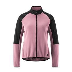 Radtrikot GONSO "Adventure Jersey Fleece W" Gr. 36, rosa (babyrosa), Damen, 100% recyceltes Polyester, Trikots, Damen Fahrradtrikot langarm, weiches Fleece-Material, Full-Zip Trikot