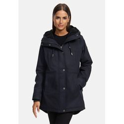 Winterjacke NAVAHOO "Winterfunke", Damen, Gr. L, blau (navy), Obermaterial: 100% Baumwolle; Innenmaterial: 100% Polyester; Futter&Wattierung: 100% Polyester, Jacken, Designer Winterjacke mit Teddyfell gefüttert