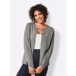 Strickjacke CREATION L PREMIUM Gr. 40/42, grau Damen Strickjacken