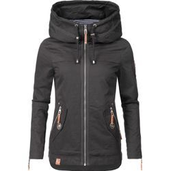 Outdoorjacke NAVAHOO "Wekoo" Gr. S (36), schwarz, Damen, Oberstoff: 100% Baumwolle, Futter: 100% Polyester, Ärmelfutter: 100% Polyester, Jacken, moderner Damen Übergangsparka aus Baumwolle mit Kapuze