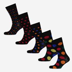 5er-Pack schwarze Socken mit Muster