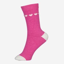 Pinkfarbene Socken mit Herz-Akzenten