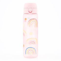 Rosafarbene Wasserflasche mit Regenbogenmuster 500ml