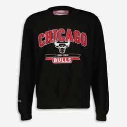 Schwarzes Sweatshirt mit gedrucktem Chicago Bulls-Logo