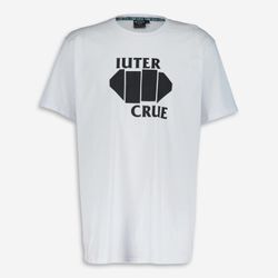 Weißes T-Shirt mit schwarzem Logodruck