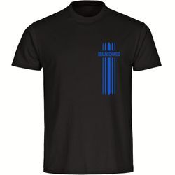 multifanshop Herren T-Shirt - Braunschweig - Streifen - Druck blau - Männer