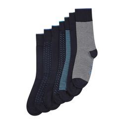 TOM TAILOR Herren Socken im 7er-Set, blau, Muster, Gr. 39-42