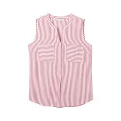 TOM TAILOR Damen Gestreifte ärmellose Bluse, rosa, Gestreift, Gr. 46