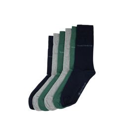 TOM TAILOR Herren 6er-Set Socken, blau, Uni, Gr. 39-42