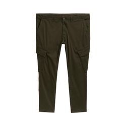 TOM TAILOR Herren Plus - Regular Cargo Hose, grün, Uni, Gr. 4XL